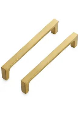 Brushed Brass Solid Pulls Cabinet Handles 5 Inch 30 Pack